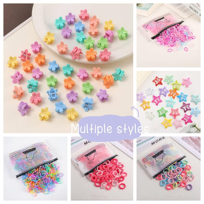 1256 Pcs Hair Accessories for Girls – Ponytail Holders, Toddler Hair Ties with Mini Hair Clips & Star Hair Clips