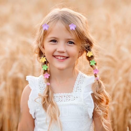 1256 Pcs Hair Accessories for Girls – Ponytail Holders, Toddler Hair Ties with Mini Hair Clips & Star Hair Clips - görsel 10