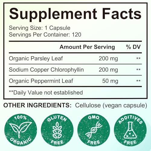 AUIWQWFI Body Deodorizing Supplement - Chlorophyll Pills for Internal Odor Control, Fresh Breath & Digestive Support - 120 Count Avelisse