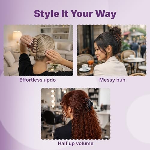 Goody SlideProof Large Hair Clips – Stylish Secure Grip Octopus Claw Clips for Thick Hair, Black & Tortoiseshell, 2 Count - görsel 10