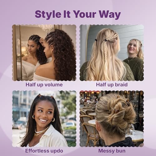 Goody SlideProof Mini Claw Clips – Secure Grip Small Hair Clips for Fine Hair, Black and Tortoiseshell, 16 Count - görsel 10