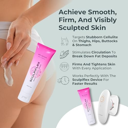 Sculpiflex Anti Cellulite Cream – Lifting & Firming Body Cream for Arms, Stomach, Legs – Smoothing & Hydrating Lightweight Formula for All Skin Types (2.82 oz) Avelisse