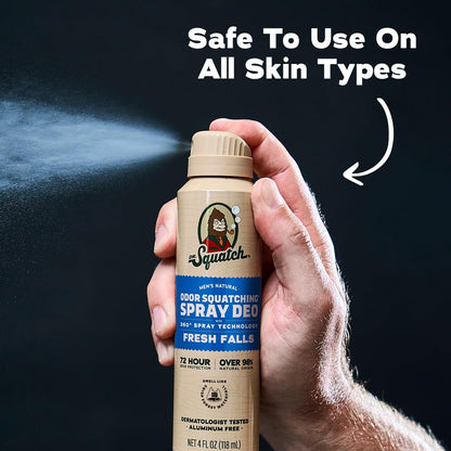 Dr. Squatch Natural Men's Deodorant Spray – Aluminum Free, Quick Dry, Dermatologist-Tested – Fresh Falls, 4 oz (2-Pack) Avelisse