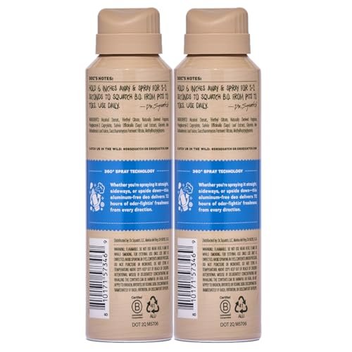 Dr. Squatch Natural Men's Deodorant Spray – Aluminum Free, Quick Dry, Dermatologist-Tested – Fresh Falls, 4 oz (2-Pack) Avelisse