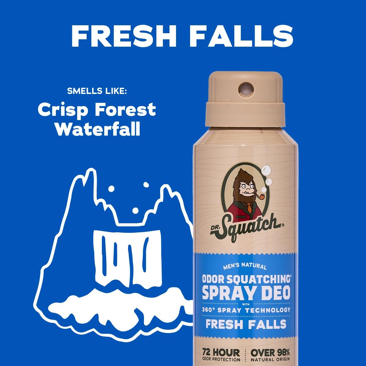 Dr. Squatch Natural Men's Deodorant Spray – Aluminum Free, Quick Dry, Dermatologist-Tested – Fresh Falls, 4 oz (2-Pack) Avelisse