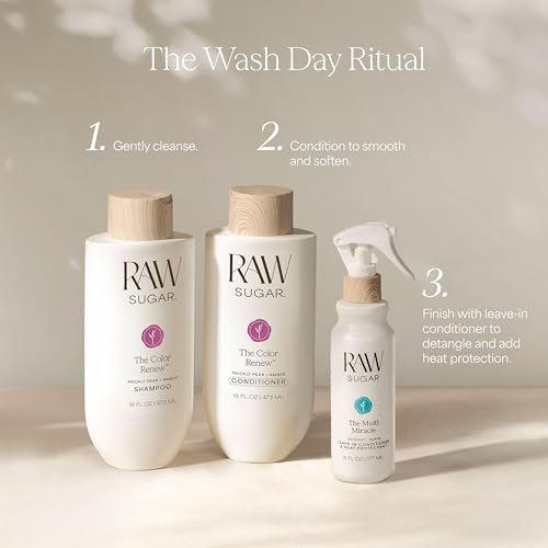 Raw Sugar Shampoo and Conditioner Set - The Color Renew Hair Care Duo, 16 Fl Oz Each, Protects Color, SLS/SLES & Paraben Free, Vegan Avelisse