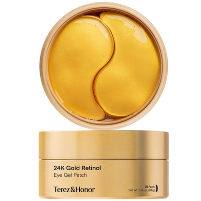 TEREZ & HONOR 24K Gold Retinol Under Eye Patches - 60 Korean Hydrogel Eye Masks with Collagen Peptide for Wrinkles, Dark Circles, Puffy Eyes, Radiance & Firming Avelisse