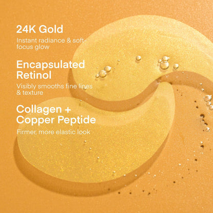 TEREZ & HONOR 24K Gold Retinol Under Eye Patches - 60 Korean Hydrogel Eye Masks with Collagen Peptide for Wrinkles, Dark Circles, Puffy Eyes, Radiance & Firming Avelisse