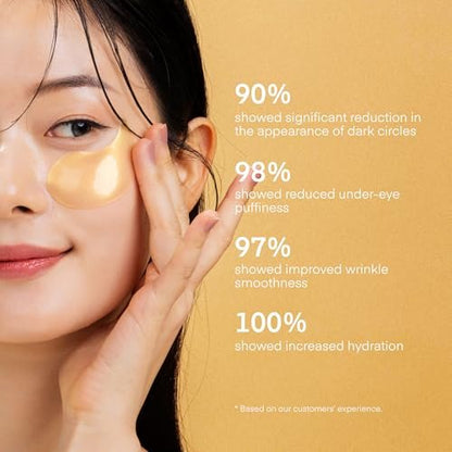 TEREZ & HONOR 24K Gold Retinol Under Eye Patches - 60 Korean Hydrogel Eye Masks with Collagen Peptide for Wrinkles, Dark Circles, Puffy Eyes, Radiance & Firming Avelisse