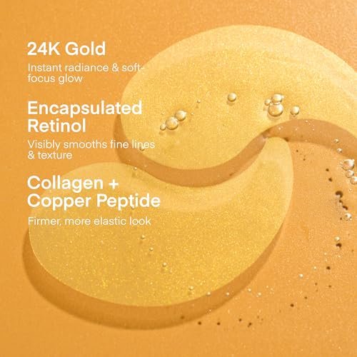 TEREZ & HONOR 24K Gold Retinol Under Eye Patches - 60 Korean Hydrogel Eye Masks with Collagen Peptide for Wrinkles, Dark Circles, Puffy Eyes, Radiance & Firming Avelisse