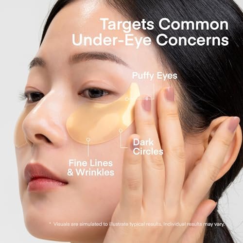 TEREZ & HONOR 24K Gold Retinol Under Eye Patches - 60 Korean Hydrogel Eye Masks with Collagen Peptide for Wrinkles, Dark Circles, Puffy Eyes, Radiance & Firming Avelisse