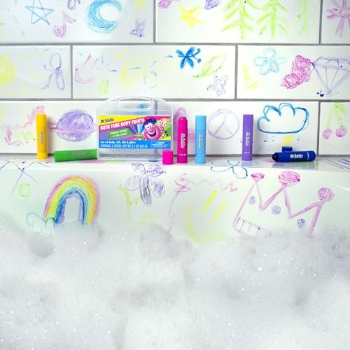 Mr. Bubble Bath Time Body Paints – 6-Color Washable Bath Paint Sticks for Kids, Gentle & Kid-Safe, Scented Colors with Carrying Case - görsel 6