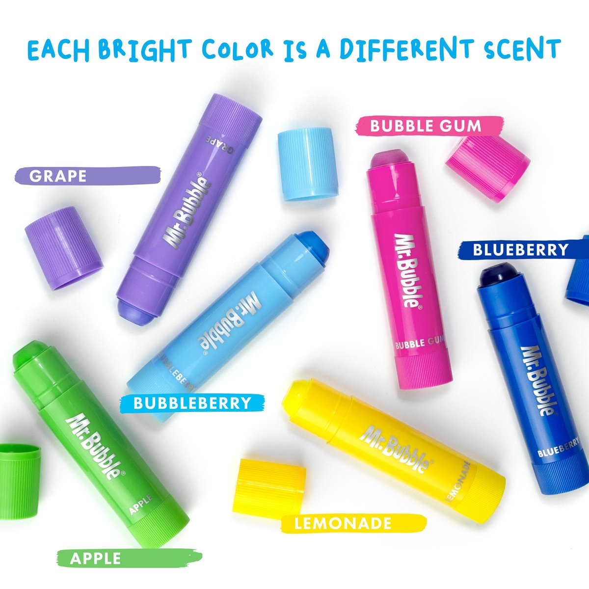 Mr. Bubble Bath Time Body Paints – 6-Color Washable Bath Paint Sticks for Kids, Gentle & Kid-Safe, Scented Colors with Carrying Case - görsel 7