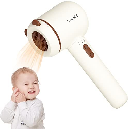 YALICE Cordless Hair Dryer for Baby and Kids, Portable Travel Blow Dryer with Gentle Airflow & Low Heat Ionic Care for Infant, 3 Speed Settings, Mini Rechargeable Hair Dryer with Charging Base, Khaki Avelisse