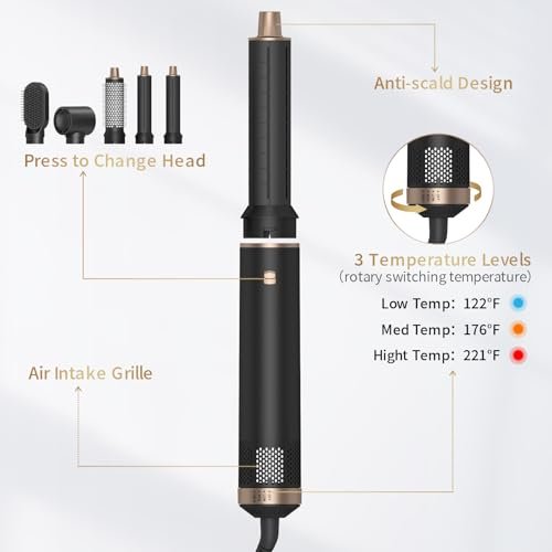 LNSTN 5-in-1 Blow Dryer Brush with Negative Ion Technology for Smooth, Voluminous Hair Avelisse