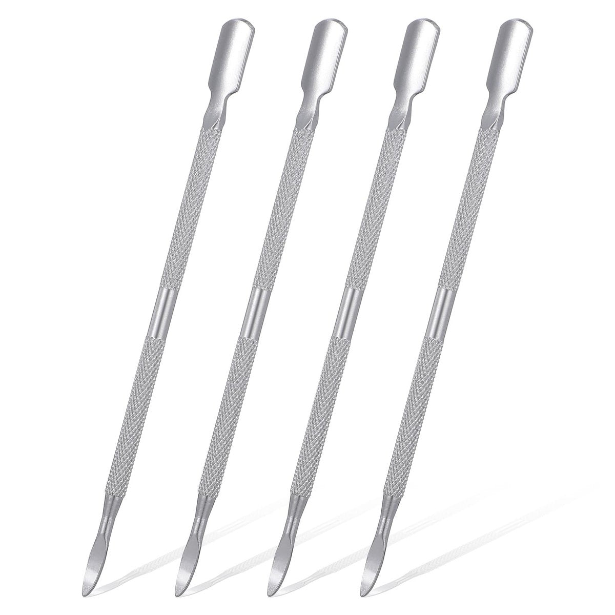 4 Pcs Stainless Steel Cuticle Pusher Set – Dual Head Nail Pusher & Remover Tool for Manicure Pedicure Avelisse
