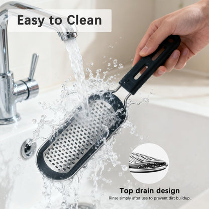 FREATECH Nano Glass & Stainless Steel Foot File 2-in-1 Foot Rasp for Callus Remover, Professional Pedicure Tool for Hard Cracked Dead Heel Skin, Smooth Exfoliating Heel Care for Home Spa Shower