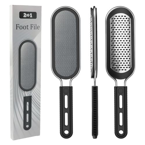 FREATECH Nano Glass & Stainless Steel Foot File 2-in-1 Foot Rasp for Callus Remover, Professional Pedicure Tool for Hard Cracked Dead Heel Skin, Smooth Exfoliating Heel Care for Home Spa Shower - görsel 2
