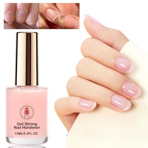 Pink Nail Strengthener Extra Strong – Nail Hardener for Weak, Brittle, Splitting Nails – Long-Lasting Quick Dry Formula with Enhanced Shine (12ML) Avelisse