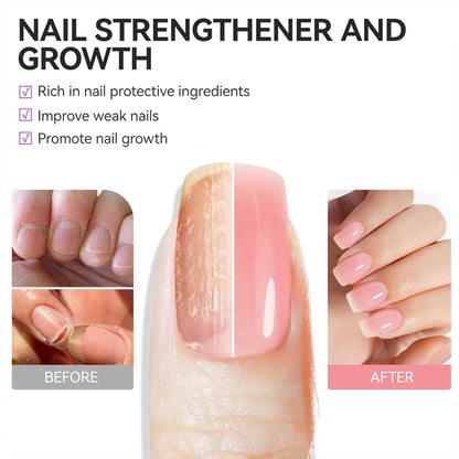 Pink Nail Strengthener Extra Strong – Nail Hardener for Weak, Brittle, Splitting Nails – Long-Lasting Quick Dry Formula with Enhanced Shine (12ML) Avelisse