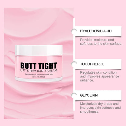 KunMan Butt Tight Lift Cream - Cellulite Cream for Firm, Smooth Booty Skin - Tighten Leg Skin, Reduce Loose & Crepey - Bum Mask for Booty, Thighs, Belly & Arms (3.38 fl oz)