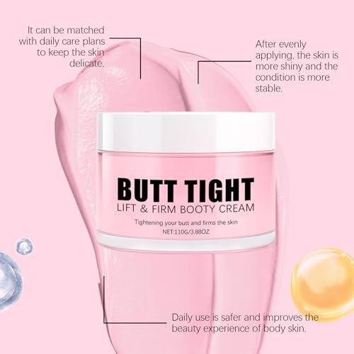 KunMan Butt Tight Lift Cream - Cellulite Cream for Firm, Smooth Booty Skin - Tighten Leg Skin, Reduce Loose & Crepey - Bum Mask for Booty, Thighs, Belly & Arms (3.38 fl oz) - görsel 8