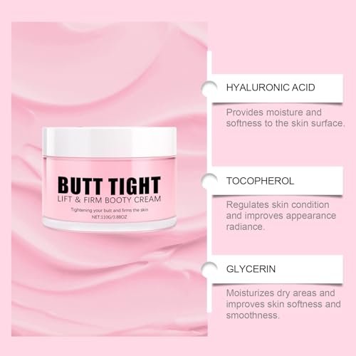 KunMan Butt Tight Lift Cream - Cellulite Cream for Firm, Smooth Booty Skin - Tighten Leg Skin, Reduce Loose & Crepey - Bum Mask for Booty, Thighs, Belly & Arms (3.38 fl oz) - görsel 12