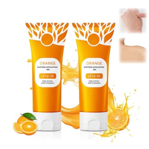 2Pcs Orange Exfoliating Gel for Face & Body – Deep Clean Pores, Remove Blackheads, Moisturize – 1.75 Fl Oz (Pack of 2) Avelisse