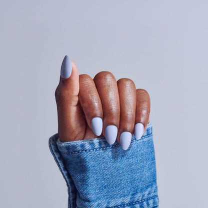 KISS Core Press On Nails 'Flee' - Blue, Short Almond, 32 Nails with Glue & Tools Avelisse