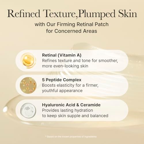 ARENCIA Retinal Boosting Eye Patch – Hydrogel Under Eye Mask with Peptides for Dark Circles, Puffiness & Fine Lines (60 Patches) Avelisse