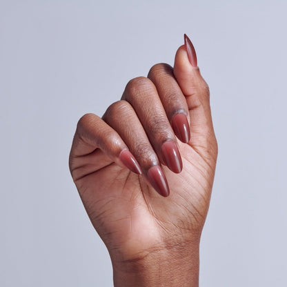 KISS Press On Nails Pinot Noir - Red Almond Medium Size with Glue