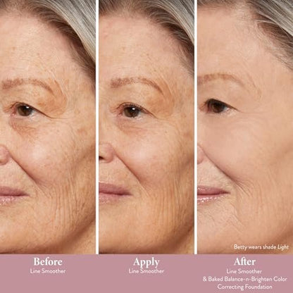 LAURA GELLER Line Smoother Targeted Fine Line Blurring Primer | Wrinkles & Pores, Subtly Tinted, with Vitamin C & Niacinamide for Mature Skin Avelisse