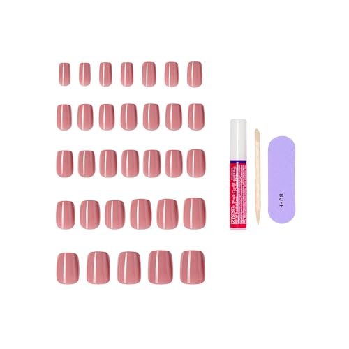 KISS CORE Press On Nails - Felicity - Short Pink Squoval - 32 Nails with Glue, File & Stick - görsel 8
