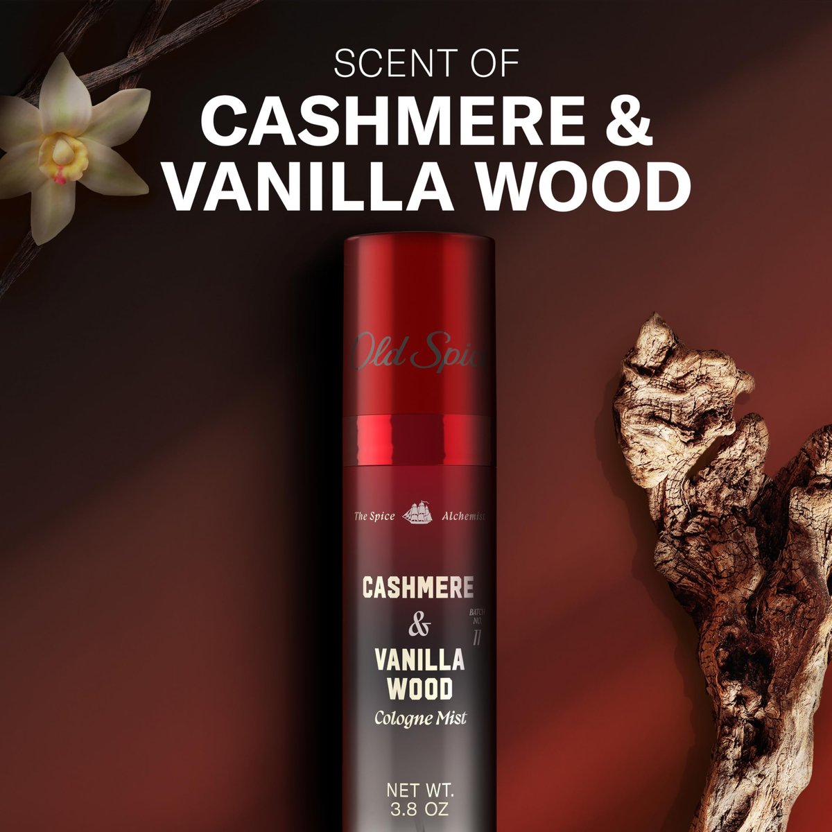 Old Spice Cologne Mist for Men – The Spice Alchemist Collection, Cashmere + Vanilla Wood, 3.8 oz - görsel 7