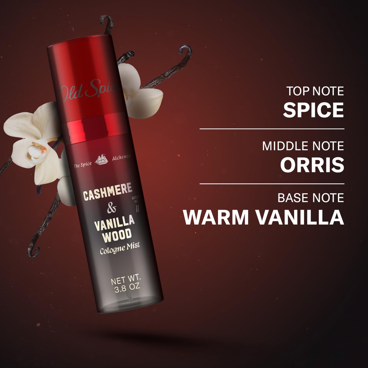 Old Spice Cologne Mist for Men – The Spice Alchemist Collection, Cashmere + Vanilla Wood, 3.8 oz - görsel 15