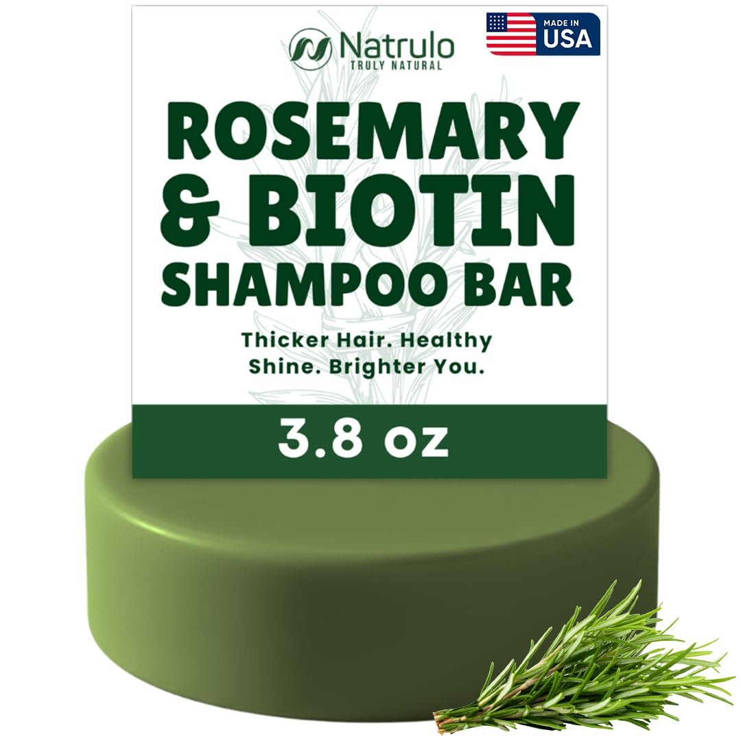 Rosemary Biotin Shampoo Bar – Natural Hair Growth & Thickening Solid Shampoo for Women & Men – Zero Plastic, Made in USA - görsel 1
