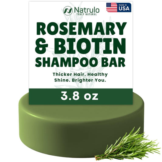 Rosemary Biotin Shampoo Bar – Natural Hair Growth & Thickening Solid Shampoo for Women & Men – Zero Plastic, Made in USA