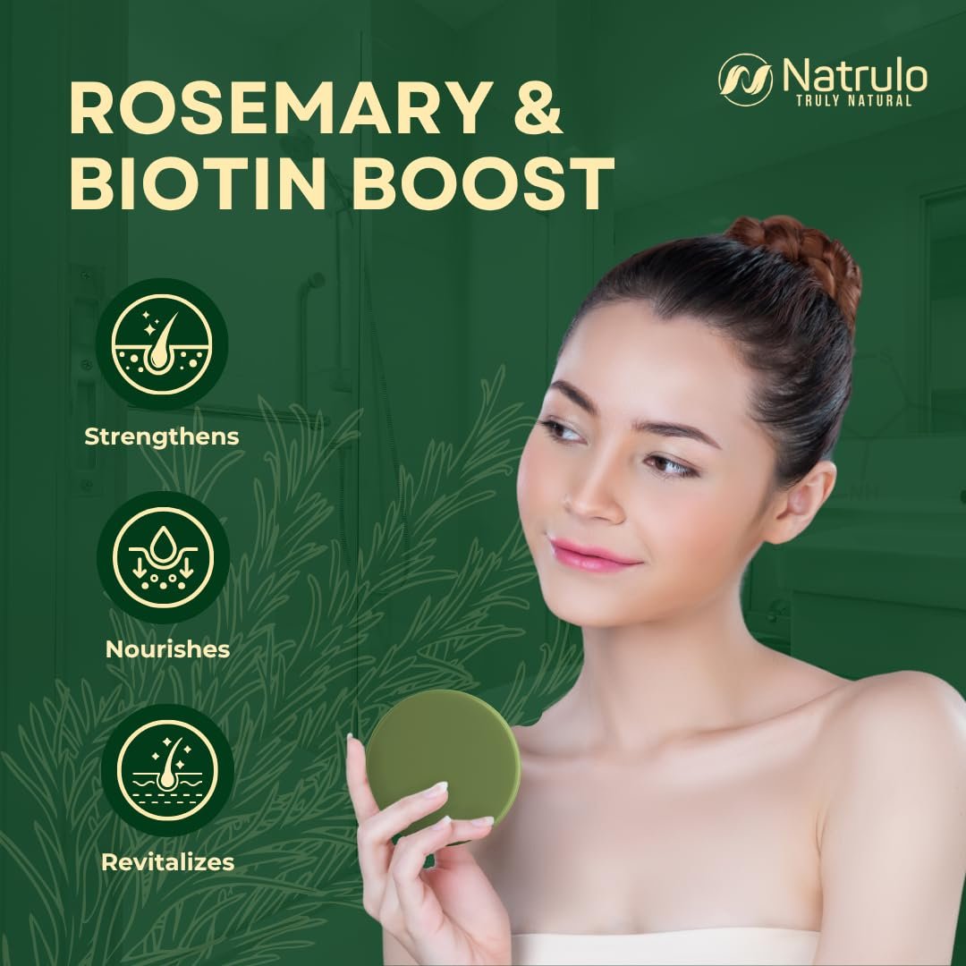 Rosemary Biotin Shampoo Bar – Natural Hair Growth & Thickening Solid Shampoo for Women & Men – Zero Plastic, Made in USA - görsel 5