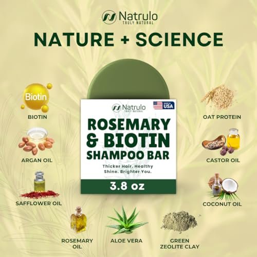 Rosemary Biotin Shampoo Bar – Natural Hair Growth & Thickening Solid Shampoo for Women & Men – Zero Plastic, Made in USA - görsel 14