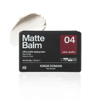 Kings Domain Melbourne Matte Balm | Ultra Matte Hair Paste for Men | Medium Hold Styling Balm | Smooth Frizz-Free Control | 3oz Salon Quality