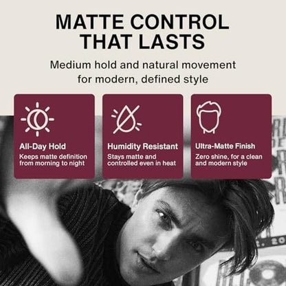 Kings Domain Melbourne Matte Balm | Ultra Matte Hair Paste for Men | Medium Hold Styling Balm | Smooth Frizz-Free Control | 3oz Salon Quality