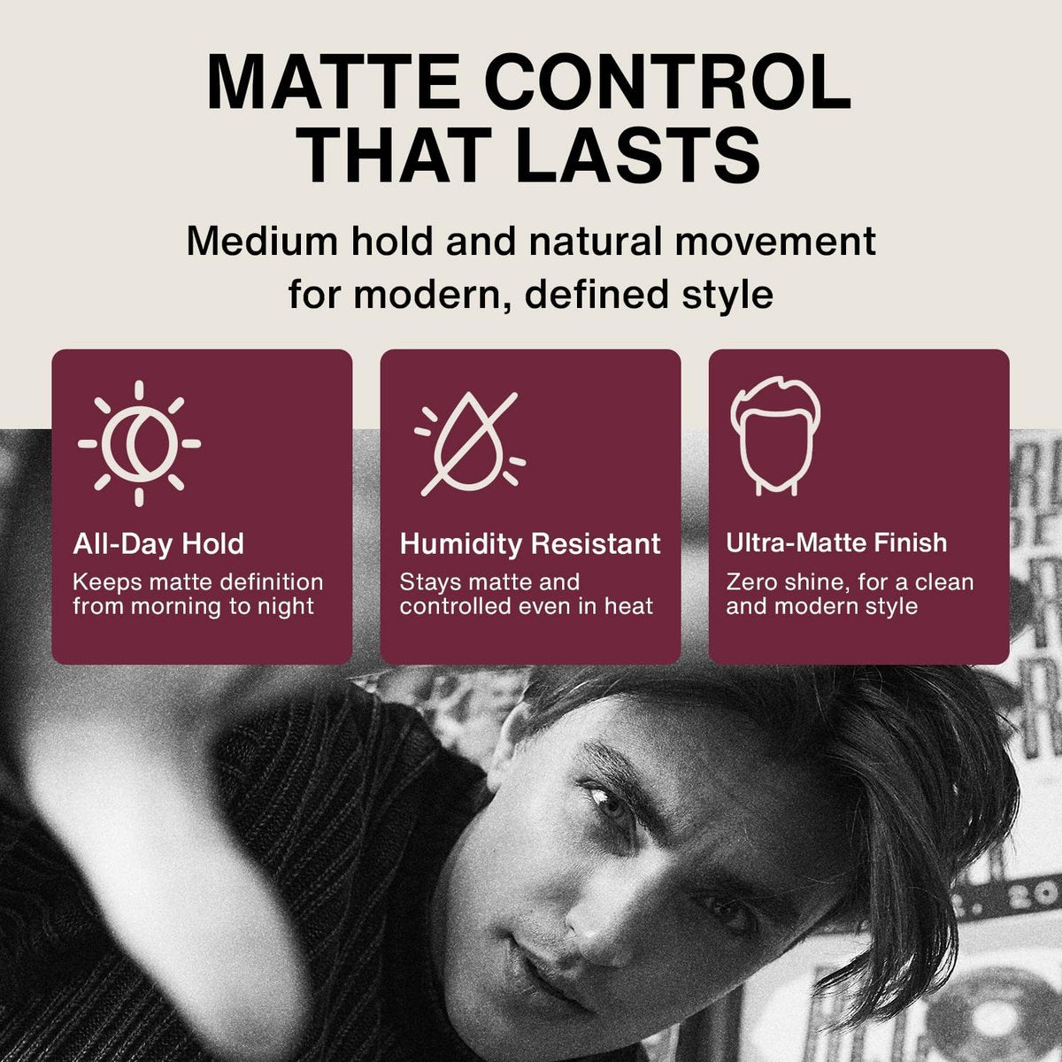 Kings Domain Melbourne Matte Balm | Ultra Matte Hair Paste for Men | Medium Hold Styling Balm | Smooth Frizz-Free Control | 3oz Salon Quality - görsel 13