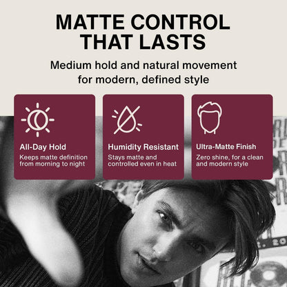 Kings Domain Melbourne Matte Balm | Ultra Matte Hair Paste for Men | Medium Hold Styling Balm | Smooth Frizz-Free Control | 3oz Salon Quality