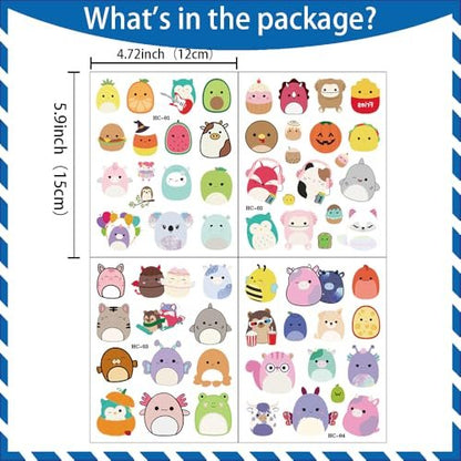 70 Pcs Cute Animal Theme Temporary Tattoos for Kids Party Favors, Goodie Bag Fillers, Body Art Stickers