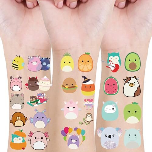 70 Pcs Cute Animal Theme Temporary Tattoos for Kids Party Favors, Goodie Bag Fillers, Body Art Stickers - görsel 2