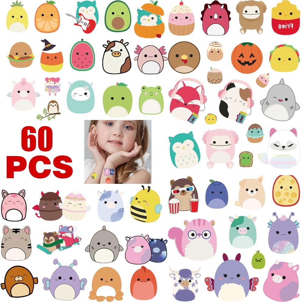 70 Pcs Cute Animal Theme Temporary Tattoos for Kids Party Favors, Goodie Bag Fillers, Body Art Stickers - görsel 3