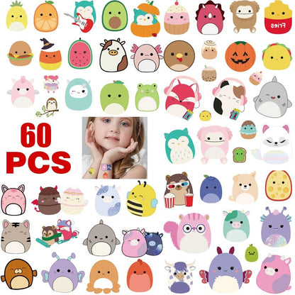 70 Pcs Cute Animal Theme Temporary Tattoos for Kids Party Favors, Goodie Bag Fillers, Body Art Stickers