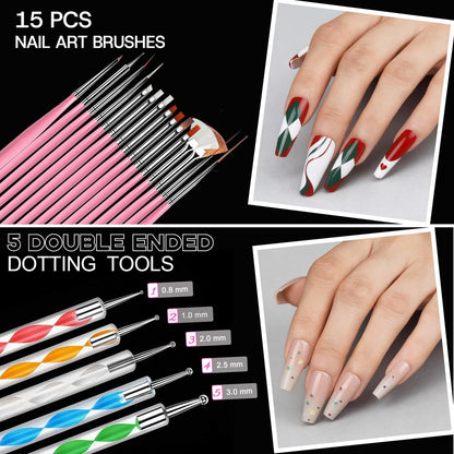Teenitor Acrylic Nail Kit with Clear Coffin Nail Tips, Nail Charms, Gems, Stickers, Brushes, Dotting Tools, and Stand - DIY Press On Nails Kit for Beginners and Professionals Avelisse
