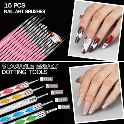 Teenitor Acrylic Nail Kit with Clear Coffin Nail Tips, Nail Charms, Gems, Stickers, Brushes, Dotting Tools, and Stand - DIY Press On Nails Kit for Beginners and Professionals Avelisse
