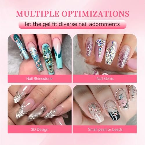 COLOURSMILE 30ML Super Strong Nail Rhinestone Glue - UV/LED Lamp Curing Adhesive Gel for 3D Nail Art Gems, Diamonds, Charms & Decorations | Salon & DIY Manicure Beauty Gift - görsel 8